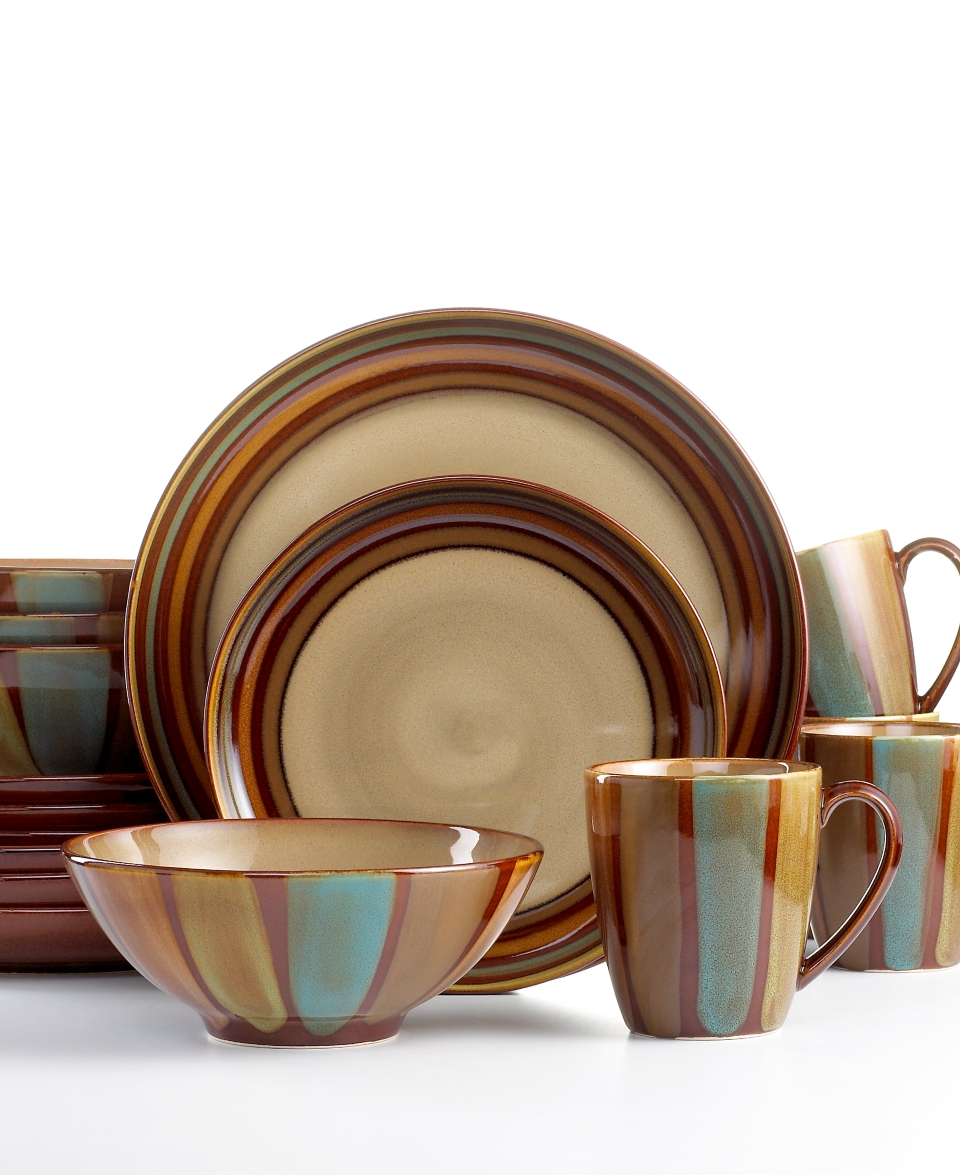 Sango Dinnerware, Flair Brown 16 Piece Set   Casual Dinnerware