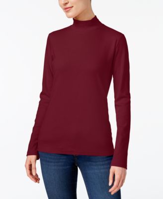 cotton mock neck top