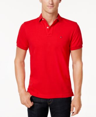 red tommy hilfiger polo shirt