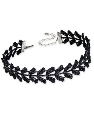 Black Fabric Choker Necklace, Created 
