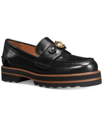 coach metallic loafers