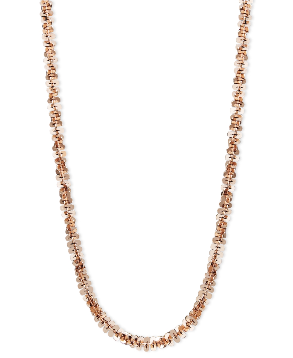 14k Rose Gold Necklace, 24 Faceted Chain   Necklaces   Jewelry