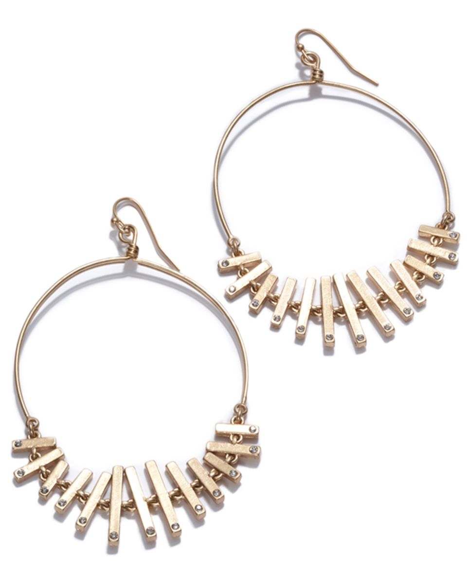 RACHEL Rachel Roy Earrings, Gold Tone Triangle Hoop Earrings   Fashion