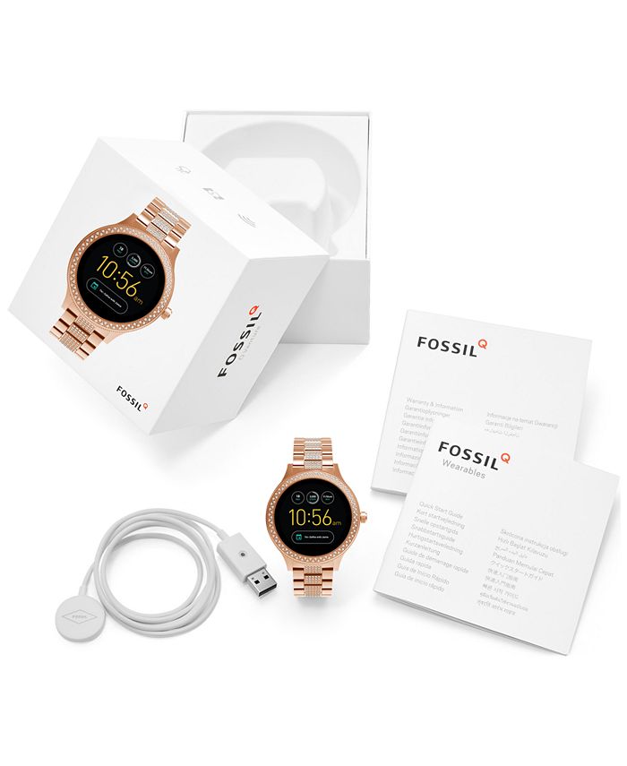 Fossil Q Women's Venture Gen 3 Rose Gold-Tone Stainless Steel Touchscreen Smart Watch 42mm