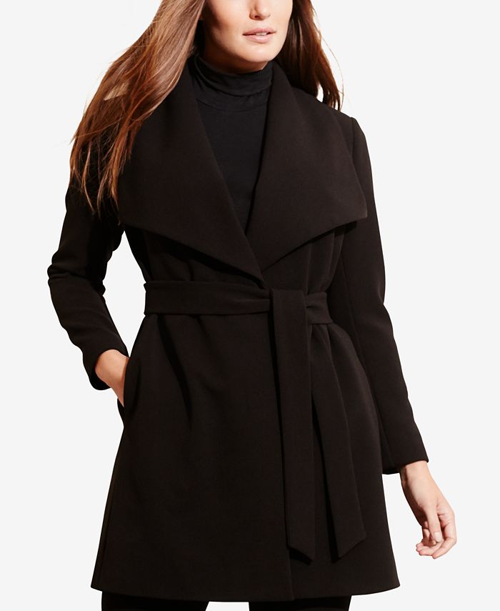 Lauren Ralph Lauren Plus Size Crepe Wrap Coat & Reviews - Coats - Women ...