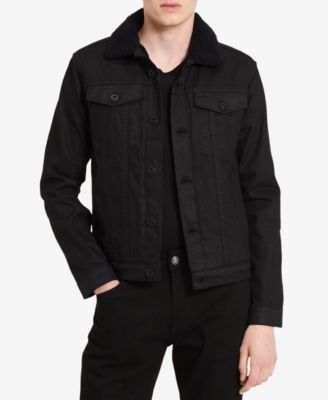 black denim jacket sherpa collar