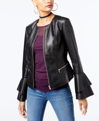 macys petite leather jackets