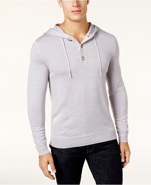 Club Room Men S Merino Wool Hooded Sweater Created For Macy S Reviews Sweaters Men Macy S