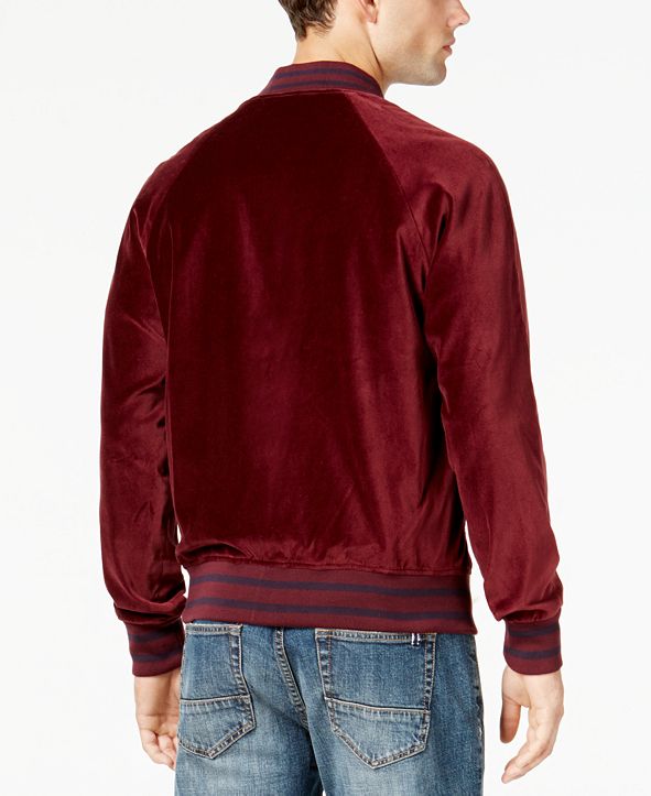 macys red velvet jacket