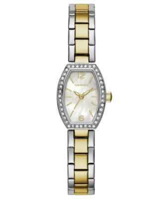 Женские двухцветные часы-браслет Caravelle Designed by Bulova из нержавеющей стали 18x24 мм