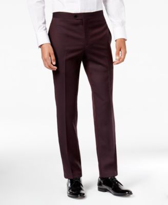 burgundy slim fit dress pants
