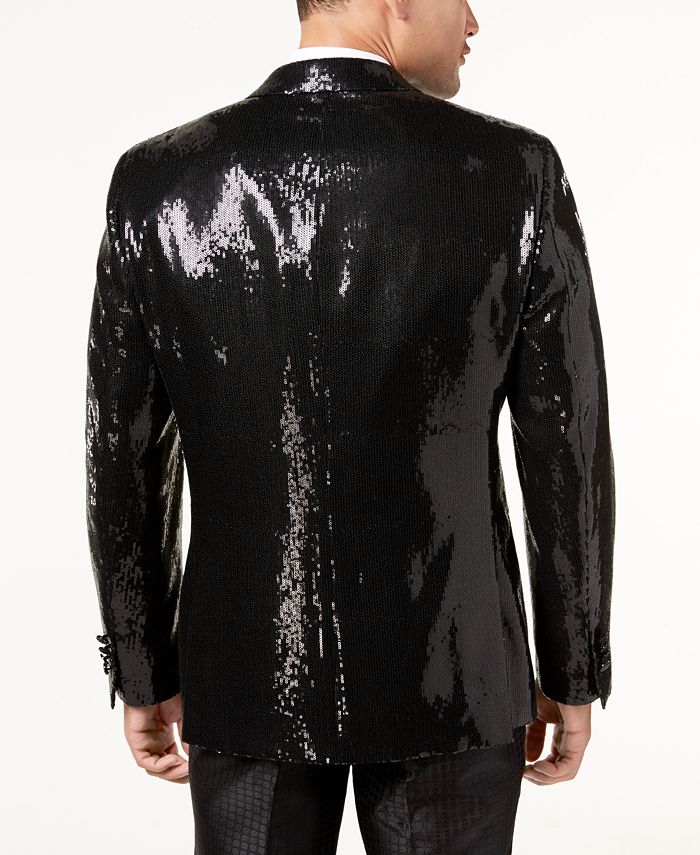 Tallia Men's Slim-Fit Black Sequin Dinner Jacket & Reviews - Blazers ...