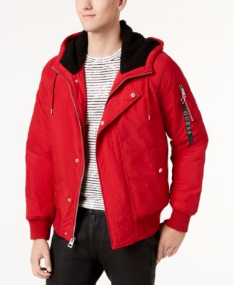 guess mens red jacket