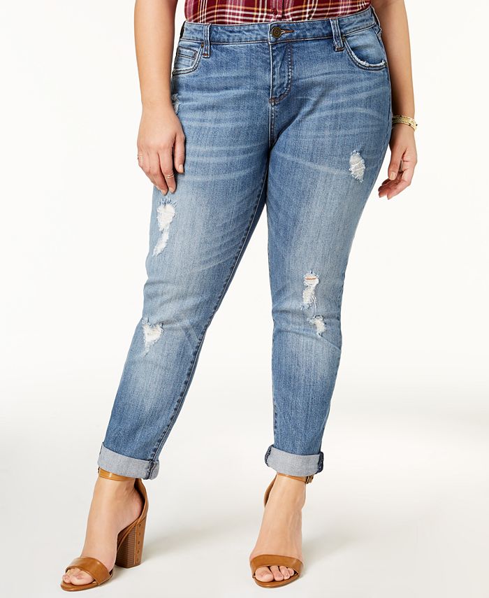 Kut from the Kloth Plus Size Katy Distressed Boyfriend Jeans & Reviews ...