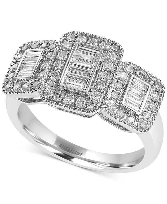 EFFY Collection EFFY® Diamond Baguette Cluster Ring (5/8 ct. t.w.) in ...