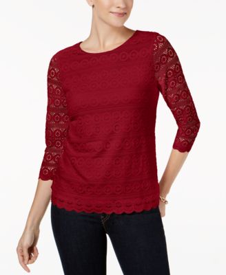 macys womens lace tops