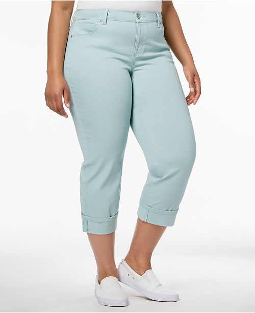 Style & Co Plus Size Curvy Cuffed Capri Jeans, Created for Macy's & Reviews  - Jeans - Plus Sizes - Macy's