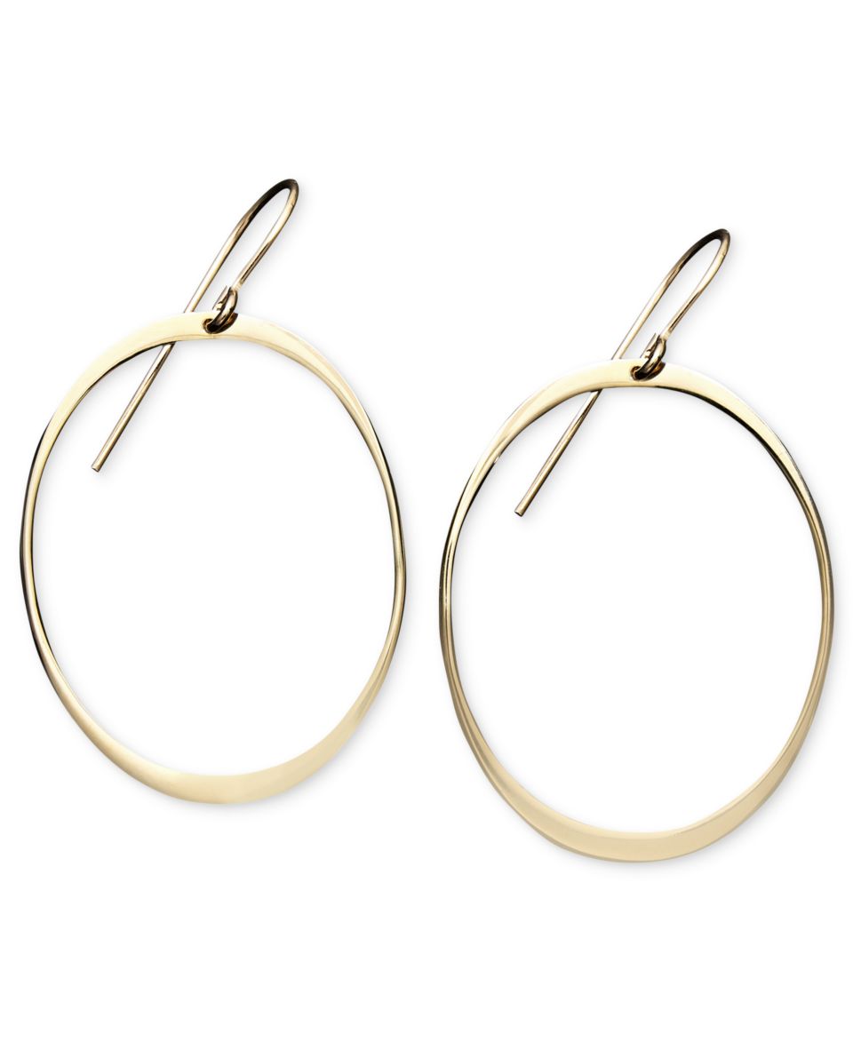 14k Gold Earrings, Skinny Loop Drop   Earrings   Jewelry & Watches