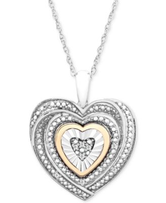 Macy's Diamond Accent Two-Tone Heart 