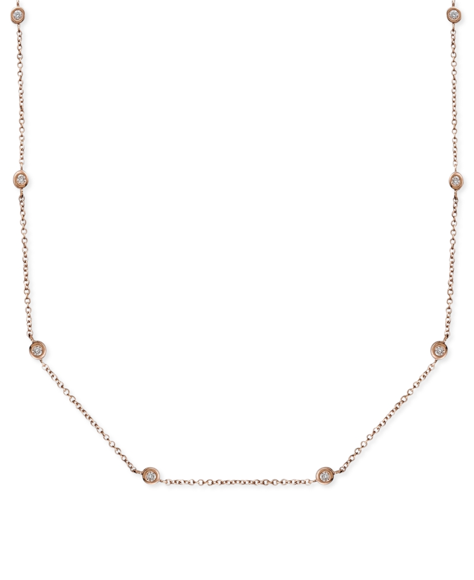 Trio by Effy Collection Diamond Necklace, 14k Rose Gold Diamond 24