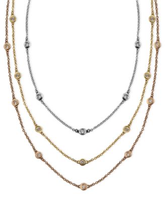 1 carat diamond station necklace