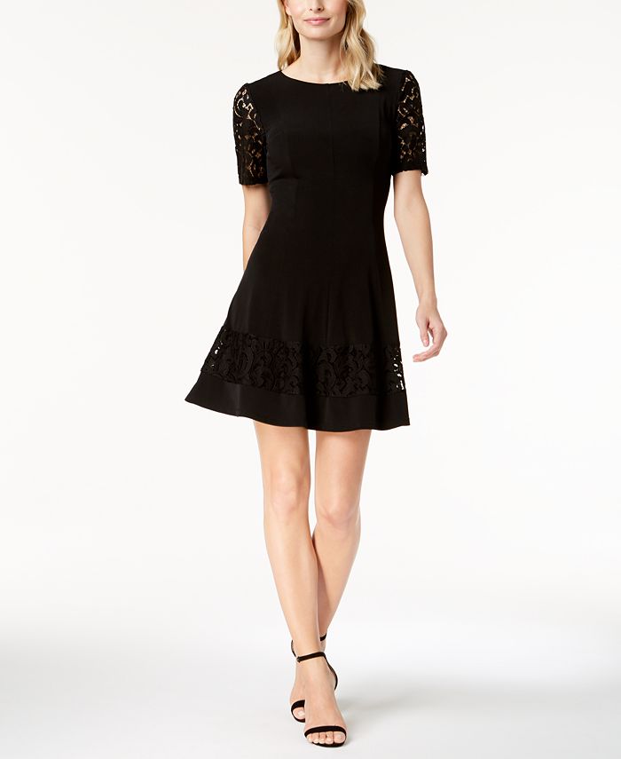Jessica Howard Petite Lace-Sleeve Fit & Flare Dress & Reviews - Dresses ...