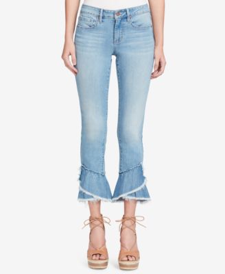 jeans with ruffle hem