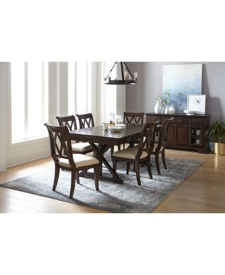 Furniture Baker Street Dining Furniture 7 Pc Set Dining Trestle Table 6 Side Chairs Reviews Furniture Macy S