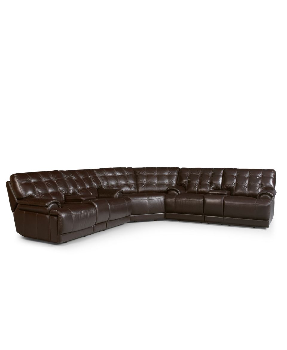 Dylan Leather Sectional Sofa, 3 Piece (2 Loveseats and Wedge) 136W X