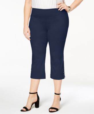 plus size blue jean capris