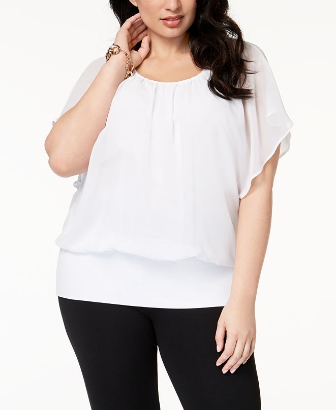 women's plus size shirts with a banded bottom