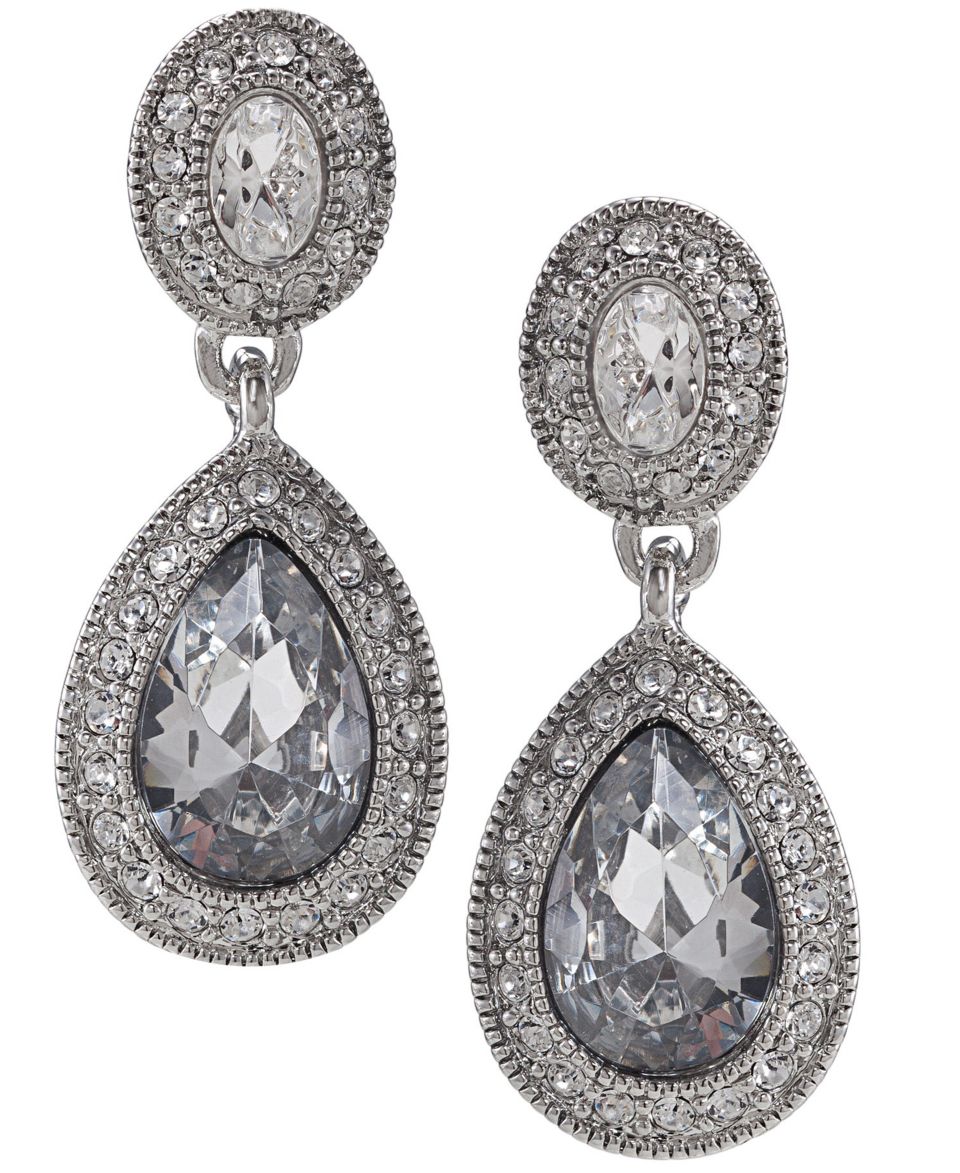 Carolee Earrings, Pave Stone Double Drop Earrings   Fashion Jewelry