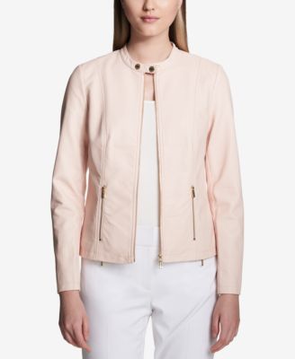 calvin klein faux leather jacket womens