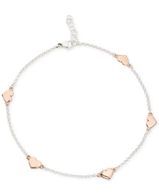 rose gold heart anklet