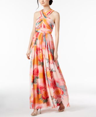 tropical chiffon dress