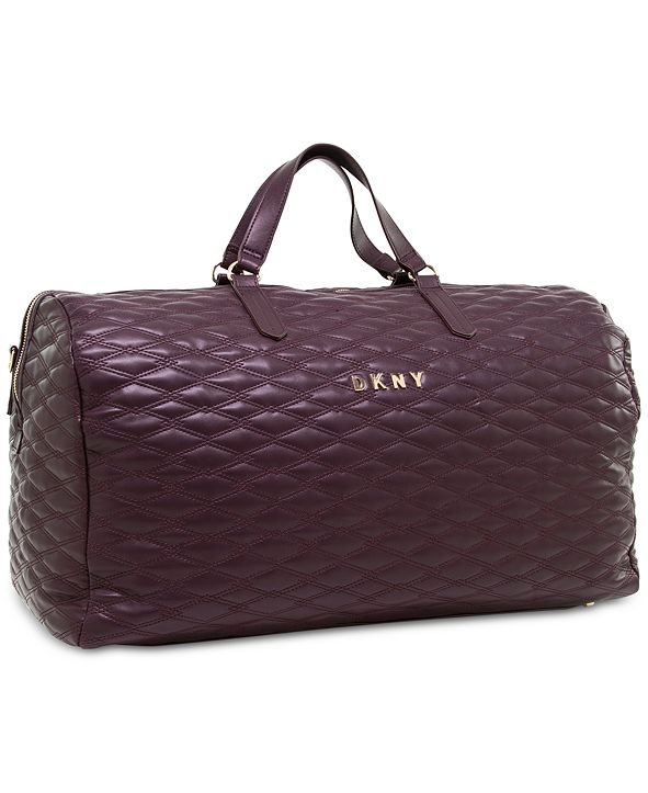 DKNY CLOSEOUT! Allure Quilted Barrel Large Duffel, Created for Macy's