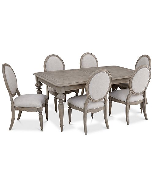 Furniture Elina Expandable Dining Furniture 7 Pc Set Dining Table 6 Upholstered Side Chairs Created For Macy S Reviews Furniture Macy S