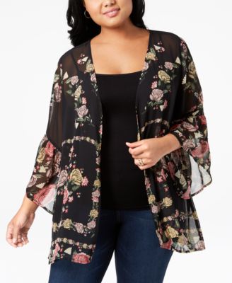 macys plus size kimono