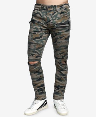 mens camo moto jeans