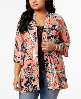 macys plus size kimono