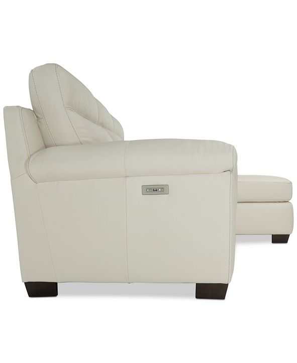 Furniture Julius II 3Pc. Leather Sectional Sofa With 1 Power Recliner