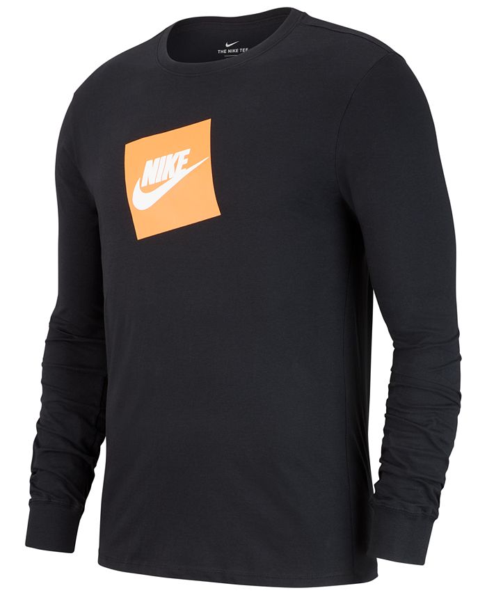 Nike Men's Sportswear Futura Shoebox Logo Long-Sleeve T-Shirt & Reviews ...