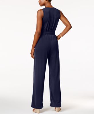 ny collection petite belted jumpsuit