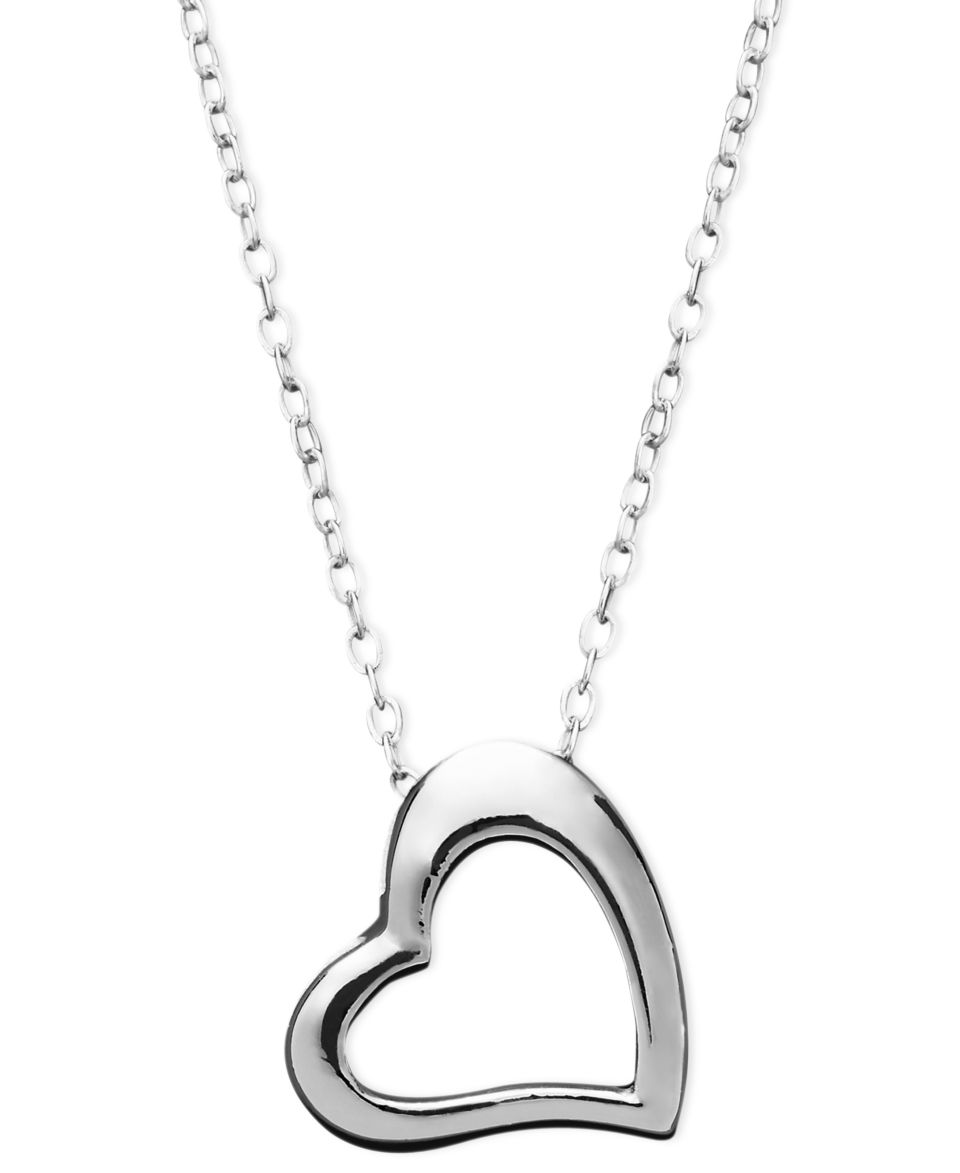 Giani Bernini Sterling Silver Necklace, Small Open Cut Heart Pendant