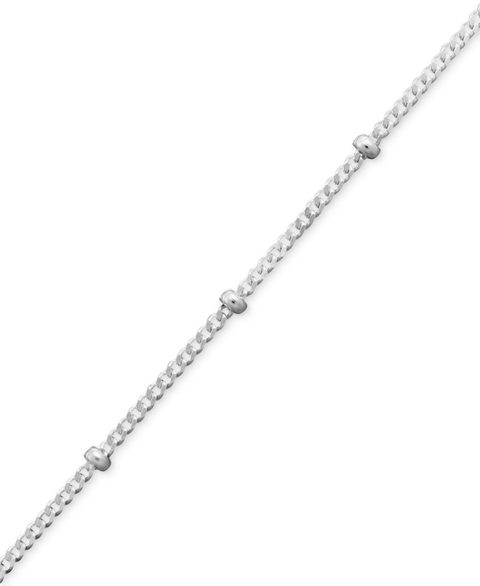 Giani Bernini Sterling Silver Anklet, 9 10 Dot Dash Chain   Bracelets