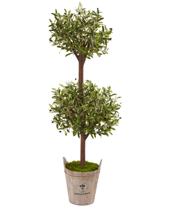 Nearly Natural 5' Olive Artificial Tree in Farmhouse Planter & Reviews - Home Decor - Home - Macy's