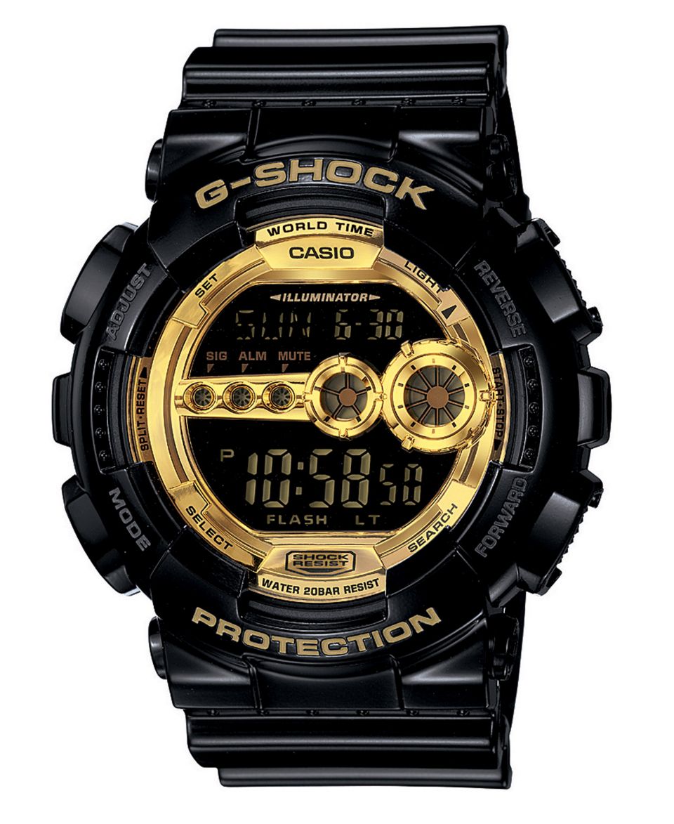 Shock Watch, Mens Analog Digital Black Resin Strap GA110GB 1A   All