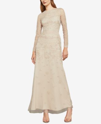 bcbg metallic embroidered organza gown