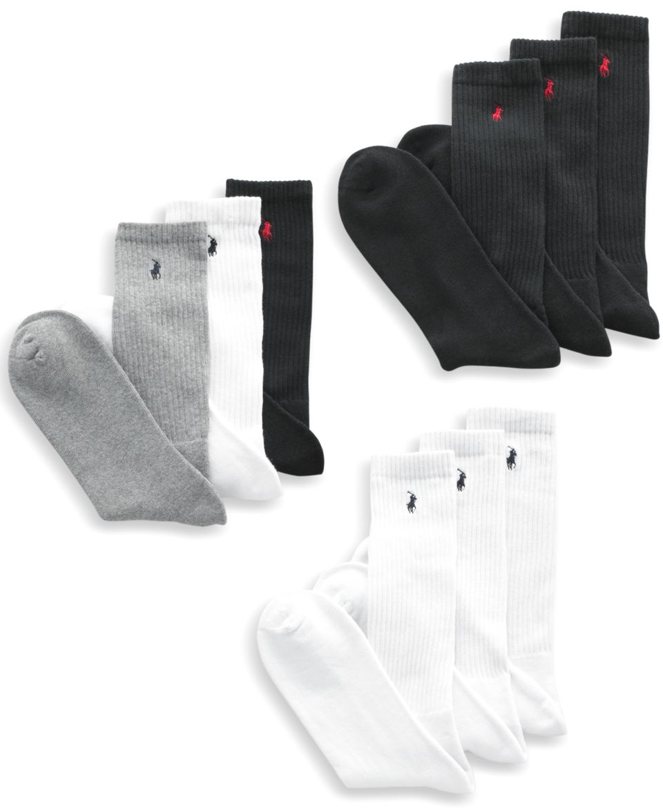 Polo Ralph Lauren Socks, Classic Crew 6 Pack   Mens Underwear