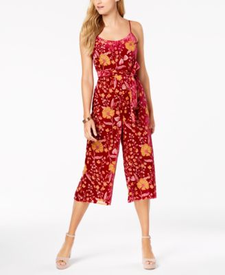 macys velvet jumpsuit